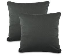 aqua-textil Classic Line 0011467 - Juego de 2 Fundas de Almohada (80 x 80 cm, con Cremallera), Color Gris
