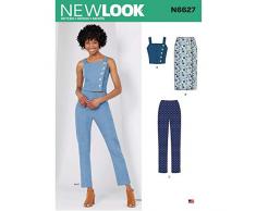 New Look N6627 - Patrones de costura para camiseta, falda y pantalones, papel, color blanco