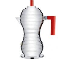 Alessi - Pulcina MDL02/6 R - Cafetera InducciÃ³n de DiseÃ±o para CafÃ© ExprÃ©s, en Aluminio Fundido y PA, Rojo, 6 tazas