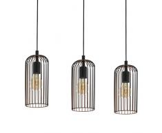 EGLO ROCCAMENA lámpara colgante, 60 W, Schwarz, Kupfer