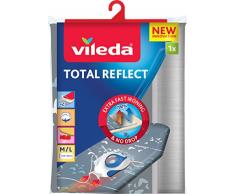 Vileda Total Reflect - Funda de planchar, metÃ¡lica: refleja el vapor sobre la ropa; para un planchado extra rÃ¡pido, ajustable, medidas: 120â130 x 38-45 cm, color gris