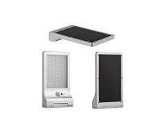 LED LOVERS Lámpara Solar LED de Pared Exterior, Foco ultrafino con Sensor de Movimiento, Luz inalámbrica y Impermeable, Iluminación de seguridad y antirrobo para JardÃn, Patio, Garaje