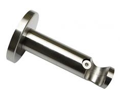 Gardinia - Soporte Abierto para Cortina (Ã 16 mm, Aspecto de Acero Inoxidable, 7,5 cm, 7,5 cm)