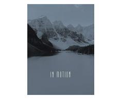 Komar Wandbild Von Word Lake In Motion Steel | Poster, Bild, Wohnzimmer, Schlafzimmer, Dekoration, Kunstdruck | ohne Rahmen | P087A-30x40 fotomural, Grau, Schwarz, WeiÃ