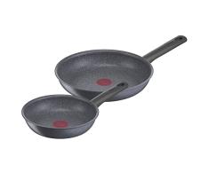 Tefal Natural On - Juego 2 sartenes 20 y 26 cm con revestimiento mineral muy resistente, Thermo-Signal, Thermo-Fusion, forma profunda, apto todo tipo de cocinas, inducción, apto para horno, sin PFOA
