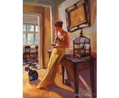 Ashka Lowman 60 x 80 cm Cera para Acabados metálicos Dorados II Impresión de Lienzo