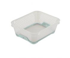 keeeper Mini Cesta, Antideslizante, DIN A6, 20 x 16 x 7 cm, Jonas, Transparente/Azul
