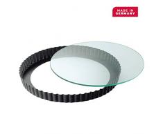 Kaiser Crystal Baking Molde Redondo Desmontable con Base de Cristal, Negro, 28 cm