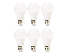 AmazonBasics Professional - Bombilla de tipo Edison LED, casquillo E27, equivalente a 75 W, blanco cálido, regulable - juego de 6