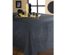 CALITEX Mantel Efecto Seda Negro Redonda 180