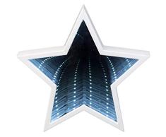 Unbekannt Estrella LED de plÃ¡stico con efecto espejo y 22 LED blancos, funciona con pilas, para Navidad, en invierno, como luz de ambiente, aprox. 22, 5 x 21, 5 x 5 cm