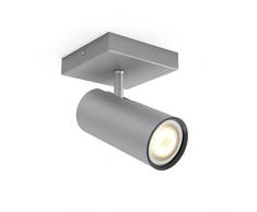 Philips Hue White ambiance Burrato - Foco LED color gris metalizado casquillo GU10, posibilidad de control inteligente con puente Hue (no incluido)