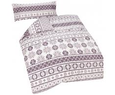 Catherine Lansfield Cl Oslo Grey - Juego de Funda nórdica para Cama de 105 cm