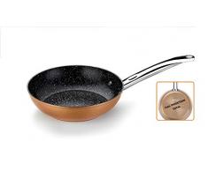 Monix Copper - Sartén 20 cm de aluminio forjado con antiadherente con partículas de titanio, aptas para todo tipo de cocinas, incluso inducción, color cobre