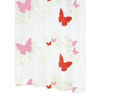 Ridder 326060-350 Butterflies - Cortina de Ducha (180 x 200 cm, Incluye enganches), Color Rojo y Rosa