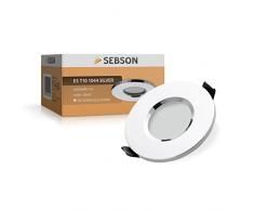 SEBSON® Foco empotrable techo, para baño (IP44), redondo, cromo, incl. GU10 casquillo (LED/Halógeno)