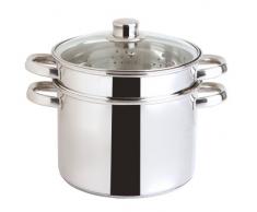 Quid Set 3 Piezas Pasta Y Vapor Gastro Fresh Olla, Acero Inoxidable