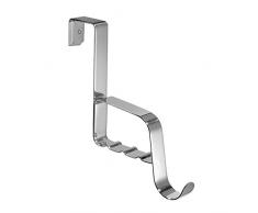 InterDesign Forma Gancho de Ropa para Puerta, galán de Noche con Barra para Perchas en Acero Inoxidable, Perchero de Puerta, Plateado