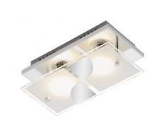 Briloner Leuchten 3597 – 028 a +, – Lámpara LED de techo, 2 x LED GU10, 3 W, 250 lúmenes, vidrio parcialmente mate, rectangular, metal, 24 x 12 x 9 cm
