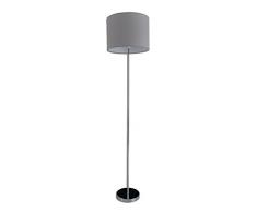 NÄVE Lámpara de pie de tela gris New York - Lámpara de pie 160 x 34,5 cm con 1x enchufe E27 40W - Lámpara de salón de tela moderna ideal para el salón y el dormitorio - lámpara de lectura