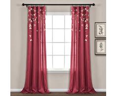 Lush Decor Exuberante decoraciÃ³n Cortina de Flor Drop, Rojo, Curtain