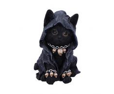 Nemesis Now Feline Cloaked Grim Reaper - Figura de Gato (poliresina, 16 cm), Color Negro