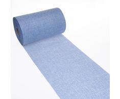 Deko AS GmbH Camino de Mesa Shabby Chic en Aspecto de Lino 20 cm â Color Azul Claro â 5 m â 69 â 200 â 5 â 15