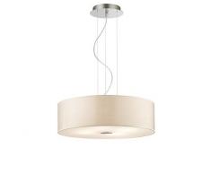 Ideal Lux Woody SP4 Cepillado E27 Cromo A,A+,A++,B,C,D,E iluminación de suspensión - Iluminación de suspensión (Cepillado, Beige, Cromo, Beige, Cromo, Metal, Cloruro de polivinilo, Sintético, Salón comedor, Salón)