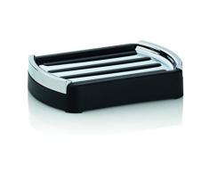 kela Jabonera Rectangular Negro y Plata Marta