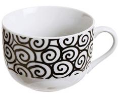 Excelsa Magic Black Jumbo - Taza de porcelana, multicolor, 14 x 14 x 8 cm, modelos surtidos, 1 unidad