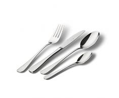 Paul Wirths Juego de Cubiertos de 24Â Piezas, para 6Â Personas, Acero Inoxidable 18/10, Pulido, Rhodos 82, w10082510, Acero Inoxidable, Plata, 30 Piezas