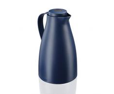 Leifheit Termo Harmonic 1,0 L azul oscuro, termo grande con tecla de aroma para aprox. 8 tazas, termo portátil con aislamiento de doble pared, para servir con una mano