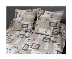 Soleil docre Colcha Boutis Acolchada 220x240 cm Olivia con 2 Fundas de Almohada