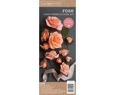 Crepe Flower Kit Rose Rose, Papel, Colores Variados, 32 cm