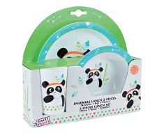 FUN HOUSE 005672 Indian Panda - Juego de comidas (1 plato, 1 cuenco y 1 vaso para niÃ±os)