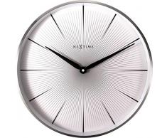 Nextime 2 Seconds Reloj de Pared, Aluminio, Blanco, 40 cm
