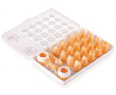 Tescoma 630496 CAJA 21 BOQUILLAS DECORADORAS DELICIA, plástico, Blanco, Amarillo