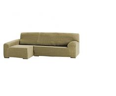 Eysa Teide - Funda para sofa con chaise longue (240 cm, poliester acrilico, elastica, chaise longue a la derecha), color Beige