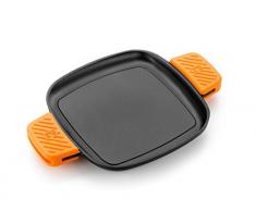 BRA Efficient Iron - Parrilla cuadrada 24 cm, fabricada en hierro fundido esmaltado. Apta para su uso en horno y todo tipo de cocinas, incluída inducción. Apta para el lavavajillas.