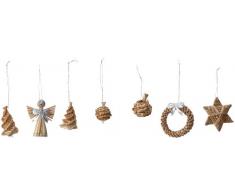 Brauns-Heitmann 83063 - Adornos de paja para árbol de Navidad (30 unidades, diferentes formas y figuras, 3-6 cm)