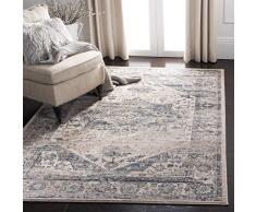 Safavieh Alfombra clásica Rectangular de Interior, Trenzada, colección Oregon, ORE868, Color Blanco Marfil/Azul, 122 x 183 cm