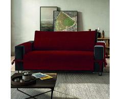 PETTI Artigiani Italiani Funda de Sofa, Tela, Burdeos, 2 Plazas (120-125 cm de apoyabrazos a apoyabrazos)