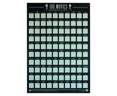 Gift Republic 100 películas – Scratch Off Cubo Lista Póster, Negro