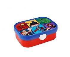 Mepal - Fiambrera Campus - Bento Box para Niños - Lonchera con Compartimento Bento y Tenedor - Fiambrera con Cierre de Clip - Sin BPA y apta para Lavavajillas - 750 ml - Avengers