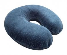 Pikolin Home - Almohada de viaje viscoelástica cervical, 28x28cm, color azul