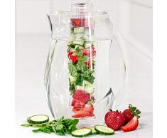 Grunwerg Jarra de Agua con infusiÃ³n de acrÃ­lico Natural, con Inserto de Frutas Frescas extraÃ­ble, acrÃ­lico, Transparente, 27.5 x 15.5 x 15.5 cm