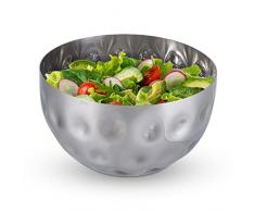 Relaxdays Ensaladera de Acero INOX. Martillado S, Frutero, Cuenco de Cocina, Bol, TazÃ³n, 15 cm de DiÃ¡metro, Plateado