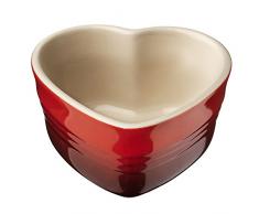 LE CREUSET - Cuenco de Ceramica de gres en Forma de corazÃ³n, 0.3 L, Color Cereza