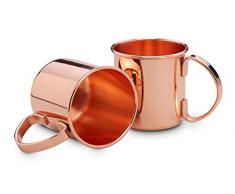 ECHTWERK Moscow Mule - Juego de 4 vasos de cobre fabricados en acero inoxidable, 9 x 13,7 cm, 450 ml, incluye caja de regalo
