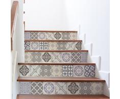 Stickers Adhesivos escalera carrelages | contremarche azulejos de cemento - Adhesivos contremarche carrelages | escalera cuadros de cemento adhesiva - Azulejos - 15 x 105 cm - 6 bandas